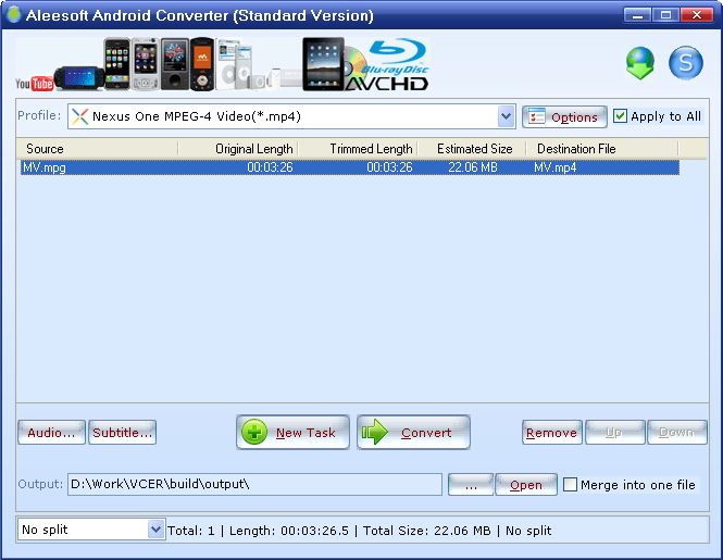 Screenshot of Aleesoft Android Converter