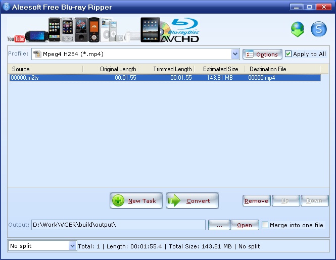 Aleesoft Free Blu-ray Ripper 2.5.31 screenshot